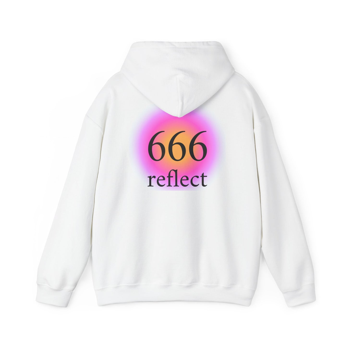 Reflective '666' Hoodie — Vaporwave Gradient Graphic Hooded Sweatshirt