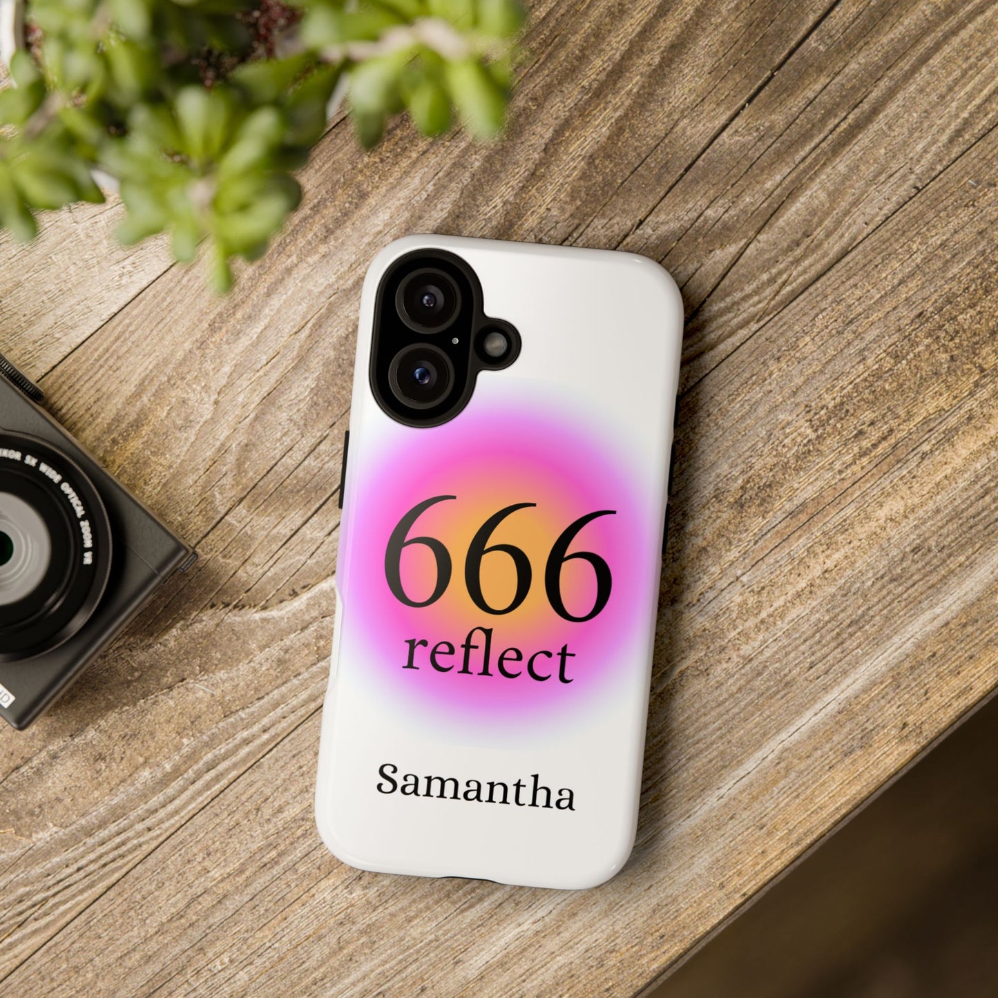Phone Case — "666 reflect" Personalized Gradient Protective Case